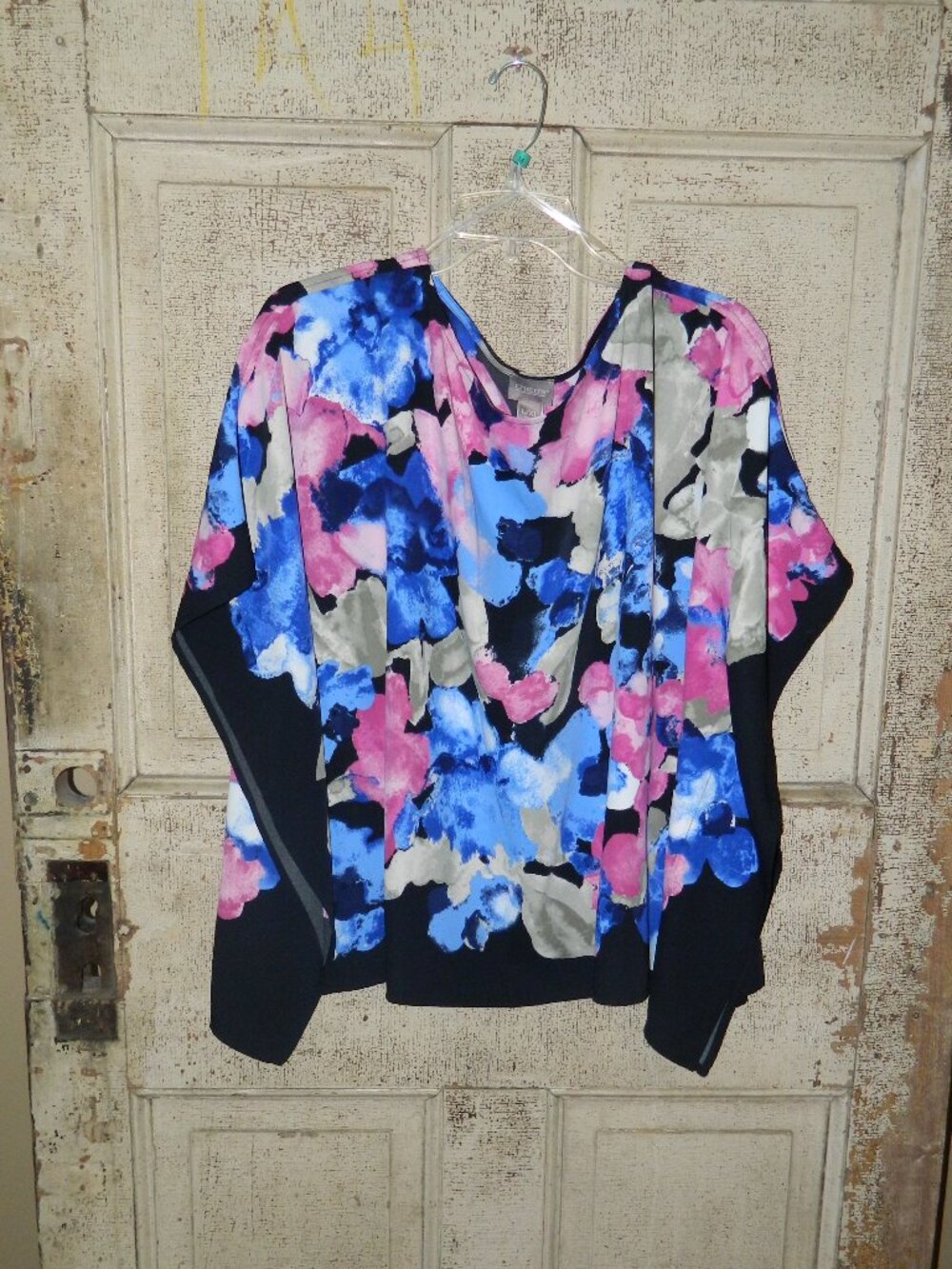 Chico's Floral Poncho Style Top Size L/XL (K-52)